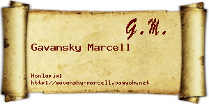 Gavansky Marcell névjegykártya